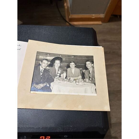 Vintage 1950s Couple Dinner Portrait 5x7 Ephemera Photo Retro B&W USA - Picture 5 of 5